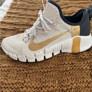 Nike Cream and Gold Sneakers with Chunky Sole